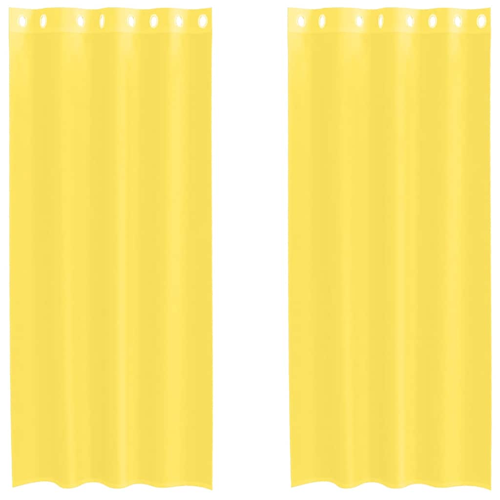 Voile Vorhänge mit Ösen 2 Stk. Gelb