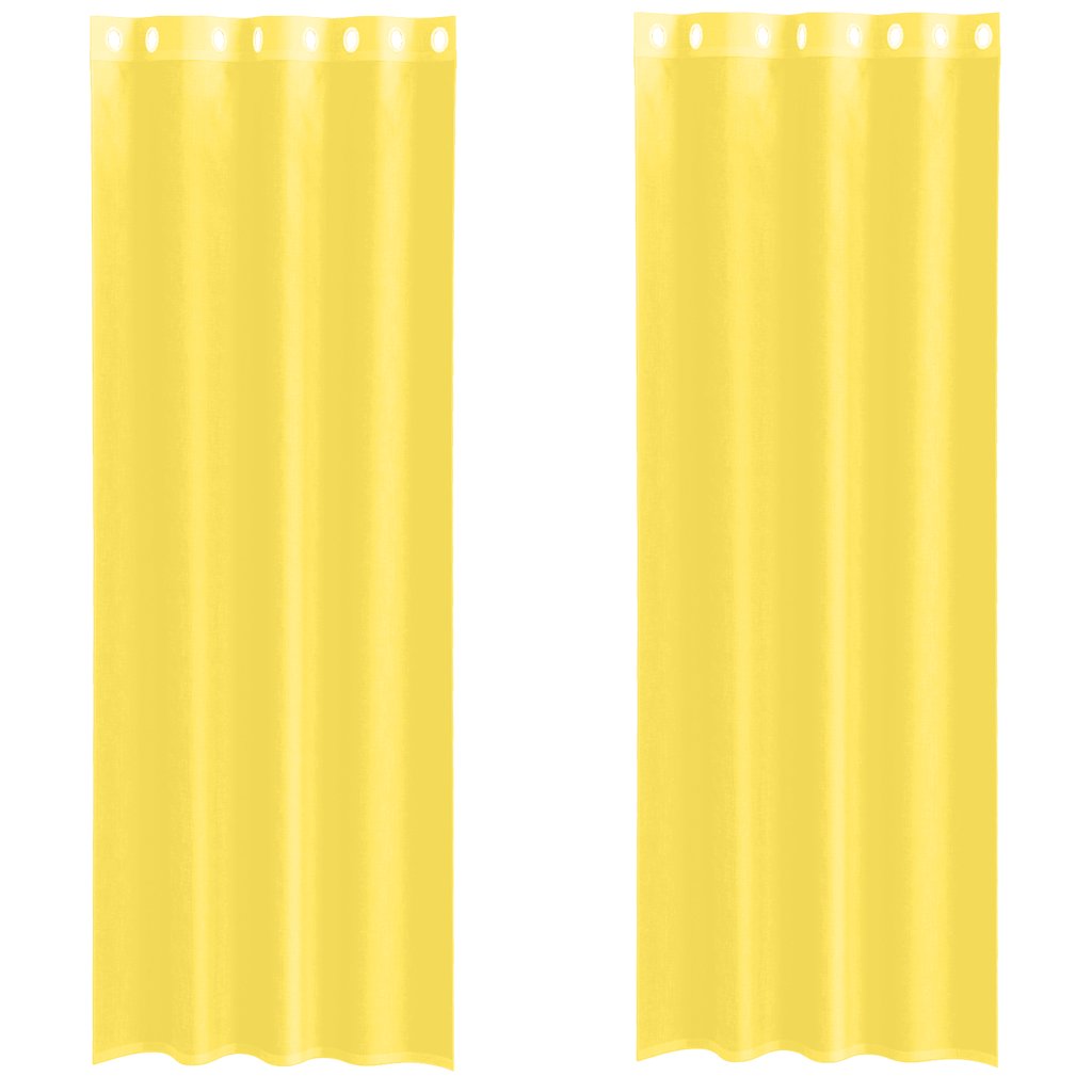 Voile Curtains with Eyelets 2 pcs. Yellow