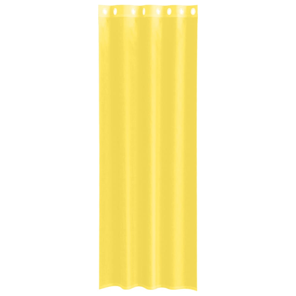 Voile Curtains with Eyelets 2 pcs. Yellow