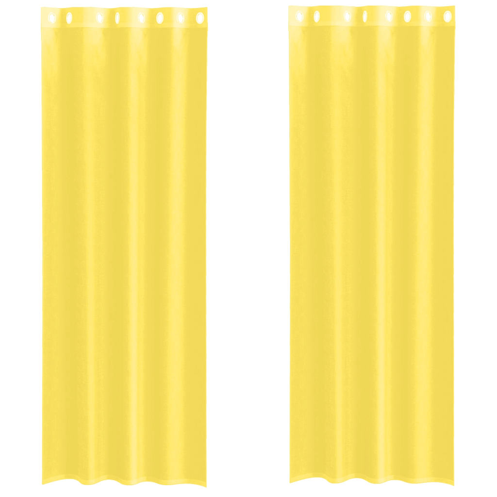 Voile Vorhänge mit Ösen 2 Stk. Gelb