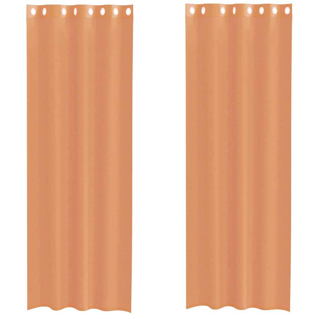 Voile Vorhänge mit Ösen 2 Stk. Terrakotta