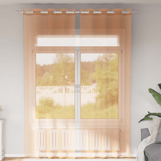 Voile Vorhänge mit Ösen 2 Stk. Terrakotta