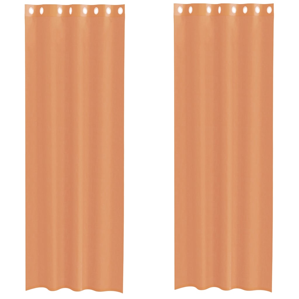 Voile Vorhänge mit Ösen 2 Stk. Terrakotta