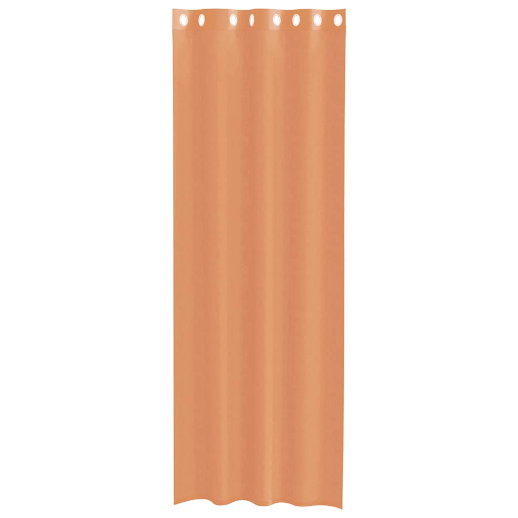 Voile Vorhänge mit Ösen 2 Stk. Terrakotta