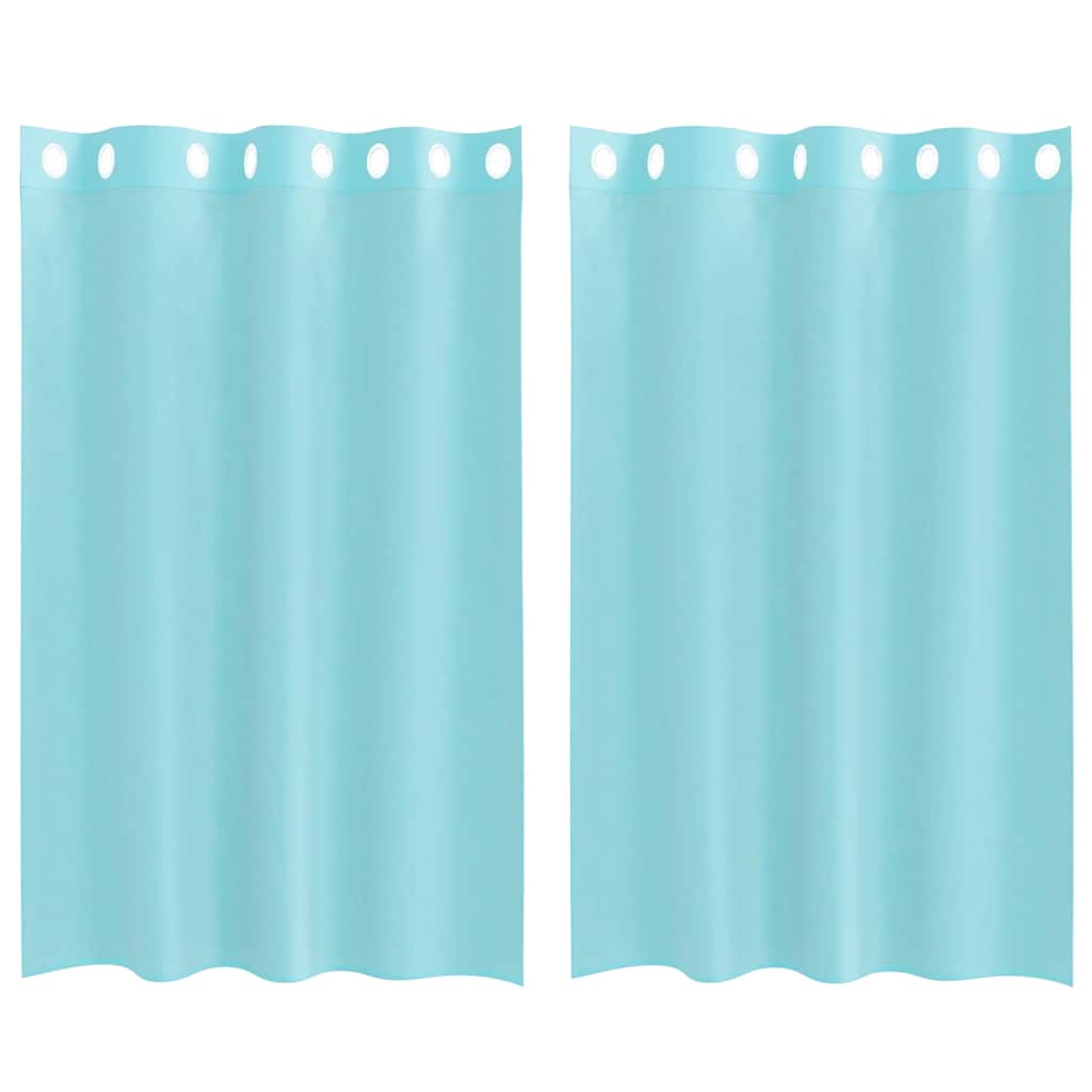 Voile Curtains with Eyelets 2 pcs. Turquoise