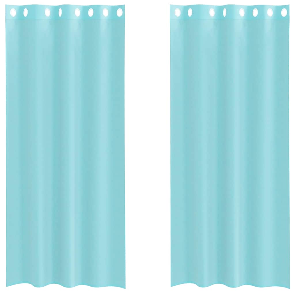 Voilages à œillets 2 pièces turquoise