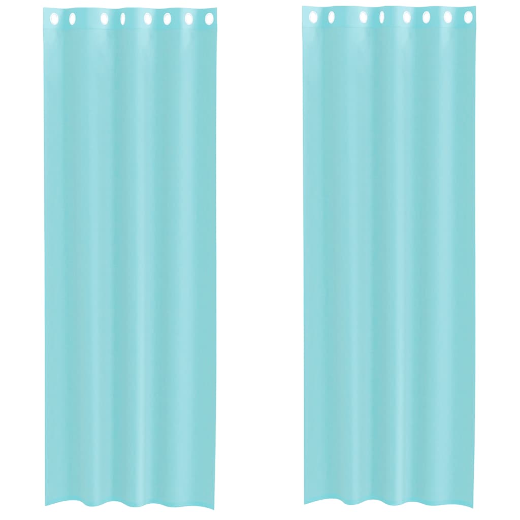 Voile Vorhänge mit Ösen 2 Stk. Türkis