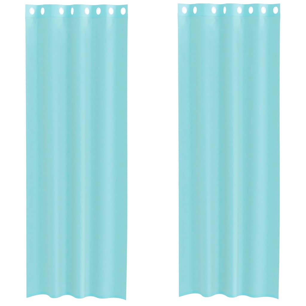 Voile Curtains with Eyelets 2 pcs. Turquoise