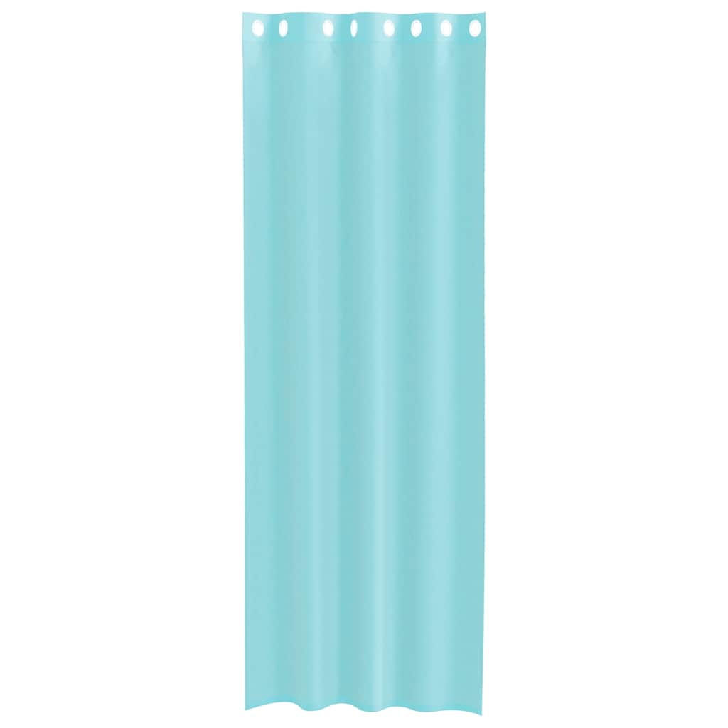 Voile Curtains with Eyelets 2 pcs. Turquoise
