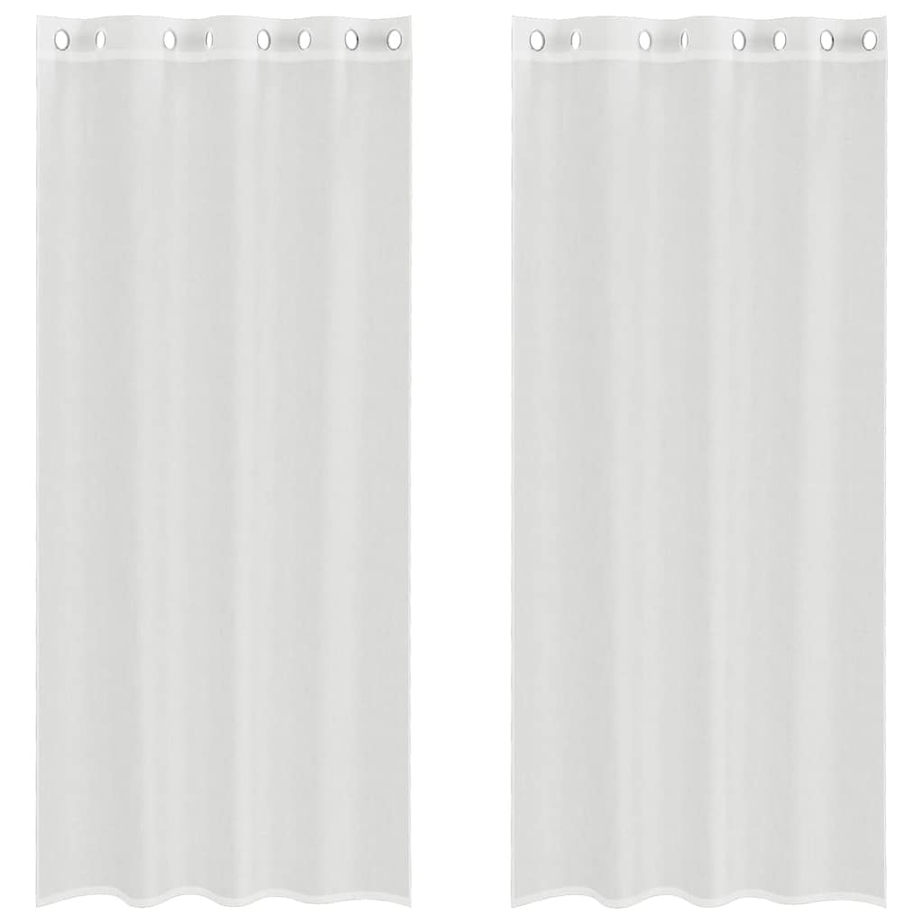 Voilages à œillets 2 pièces blancs