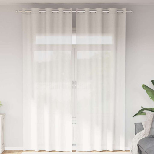 Voilages à œillets 2 pièces blancs