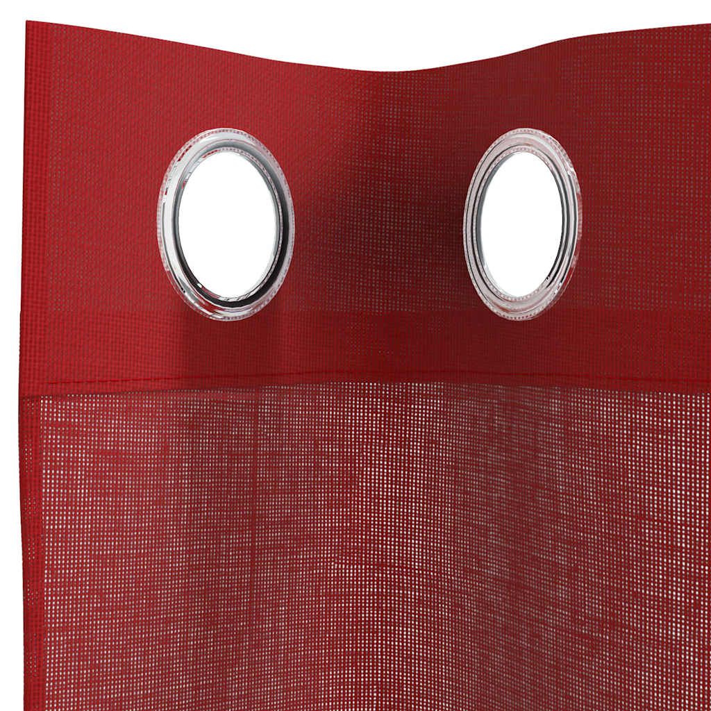 Voile Vorhänge mit Ösen 2 Stk. Weinrot