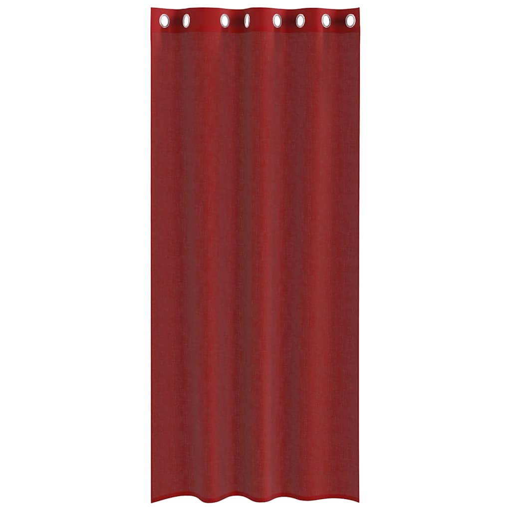 Voile Vorhänge mit Ösen 2 Stk. Weinrot