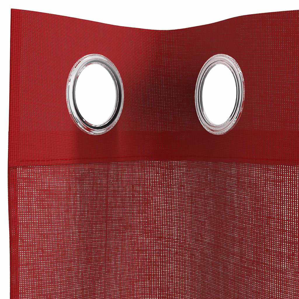 Voile Vorhänge mit Ösen 2 Stk. Weinrot
