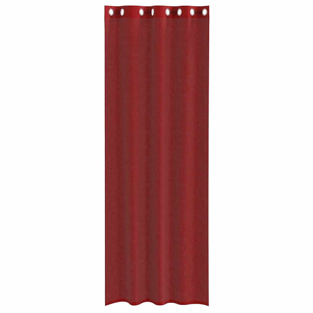 Voile Curtains with Eyelets 2 pcs. Wine Red