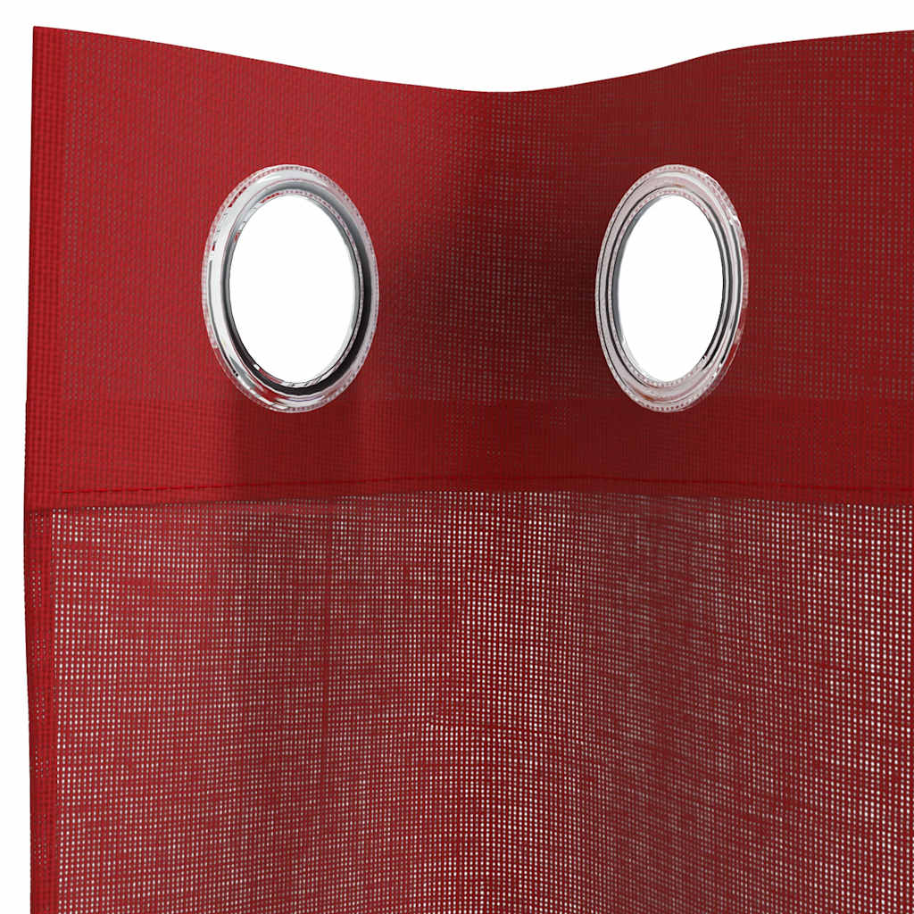 Voile Curtains with Eyelets 2 pcs. Wine Red
