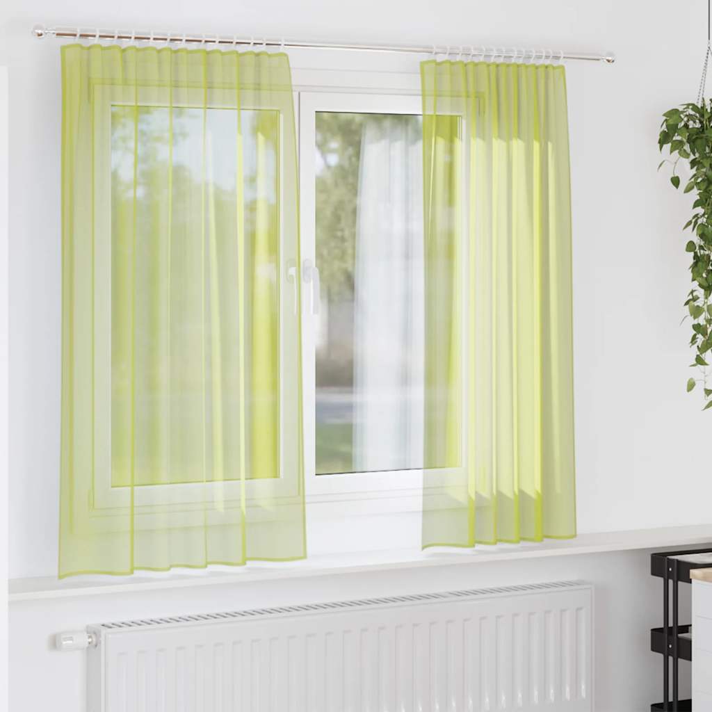 Voilages à passant 2 pcs Vert pomme
