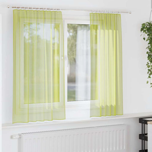 Voile Vorhänge mit Stangentaschen 2 Stk. Apfelgrün
