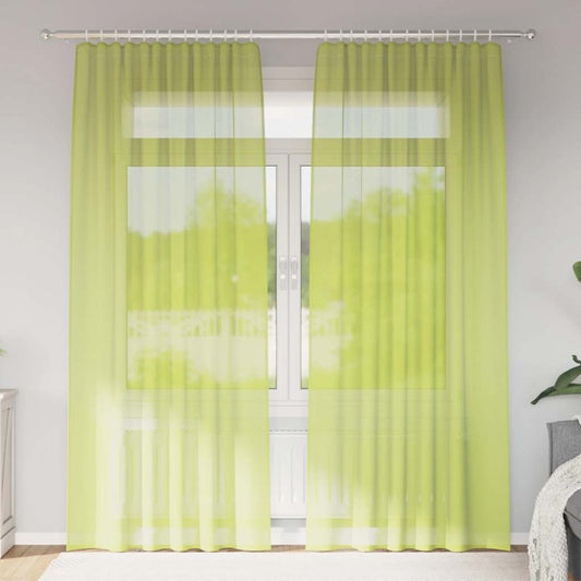 Voile Vorhänge mit Stangentaschen 2 Stk. Apfelgrün