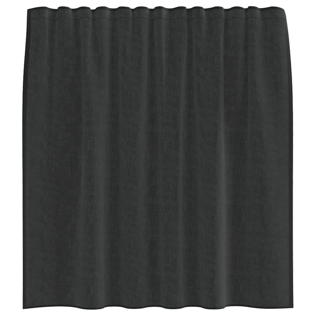 Voile Vorhänge mit Stangentaschen 2 Stk. Schwarz