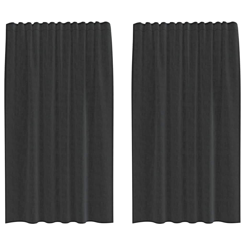 Voile Curtains with Rod Pockets 2 pcs. Black