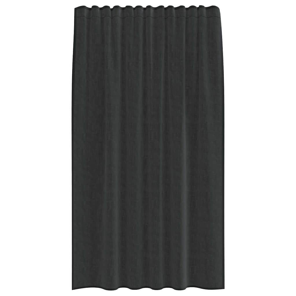 Voile Curtains with Rod Pockets 2 pcs. Black
