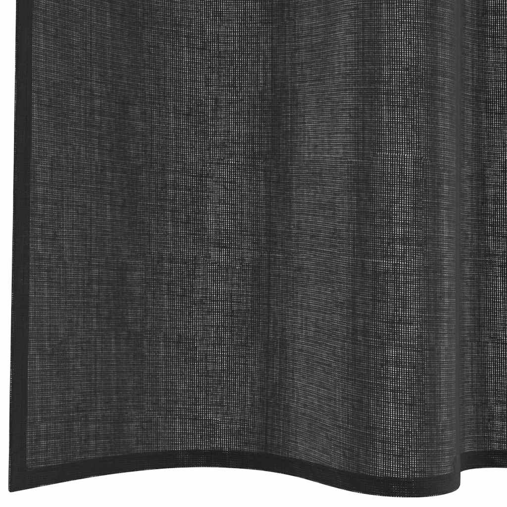 Voile Curtains with Rod Pockets 2 pcs. Black