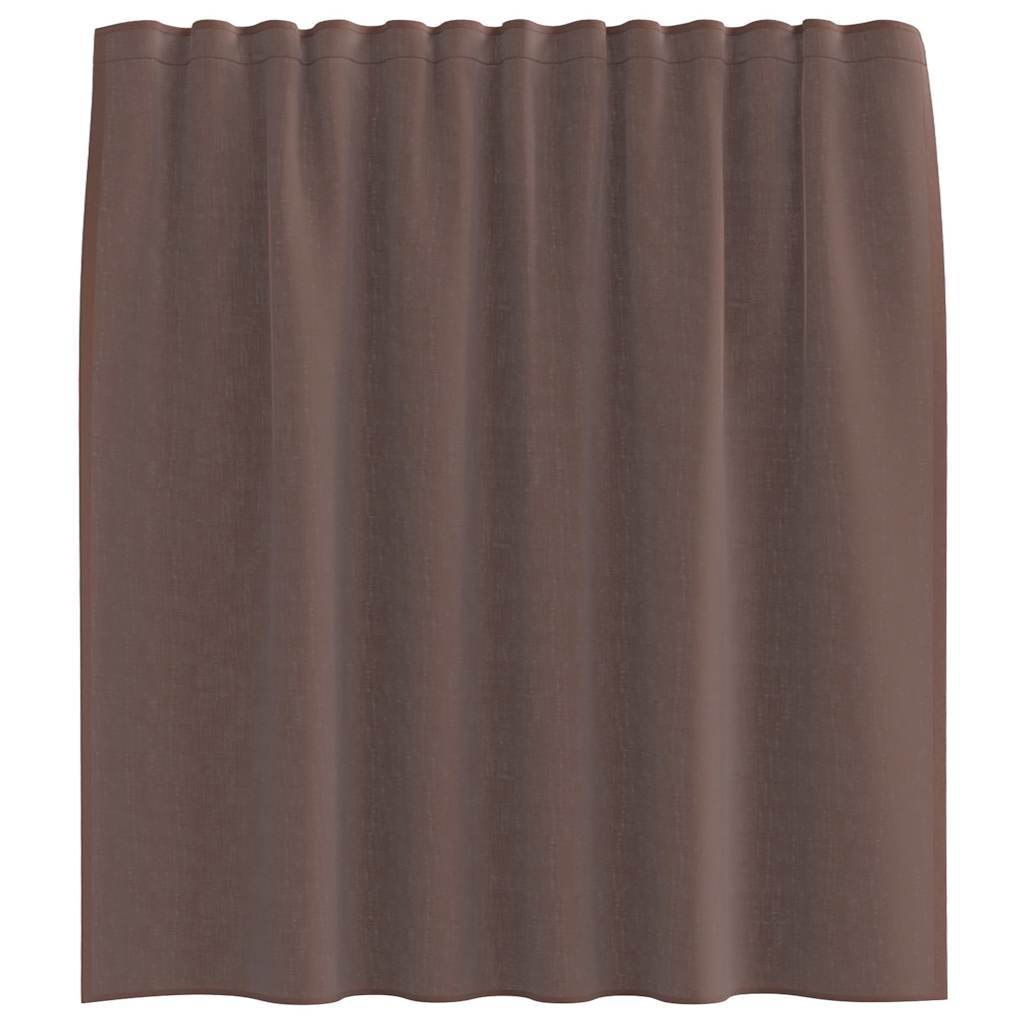 Sheer Curtains with Rod Pockets 2 pcs. Brown