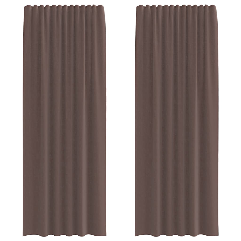 Voile Vorhänge mit Stangentaschen 2 Stk. Braun