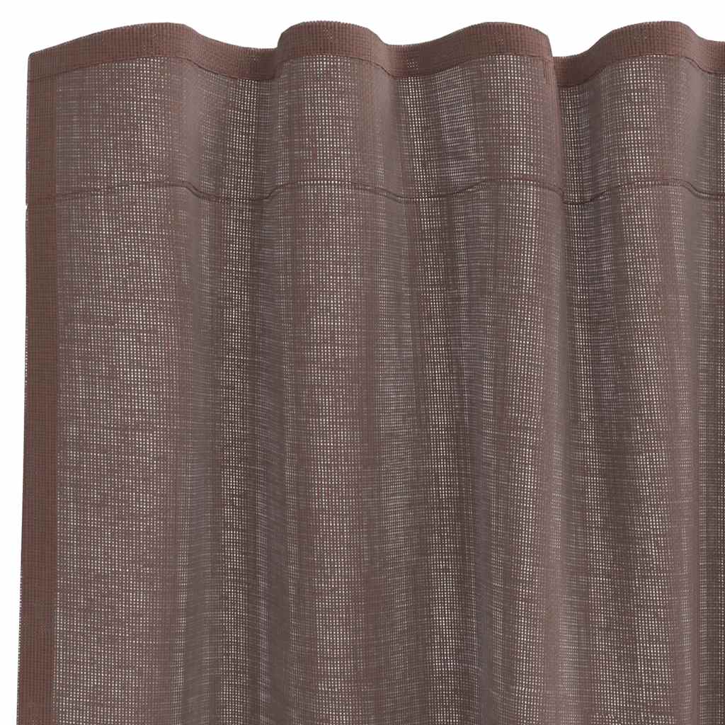 Voile Vorhänge mit Stangentaschen 2 Stk. Braun