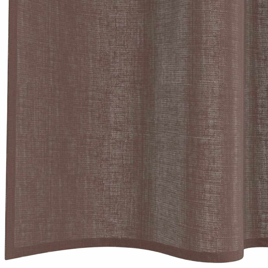 Voile Vorhänge mit Stangentaschen 2 Stk. Braun