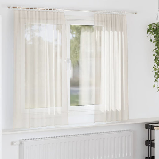 Voile Vorhänge mit Stangentaschen 2 Stk. Creme