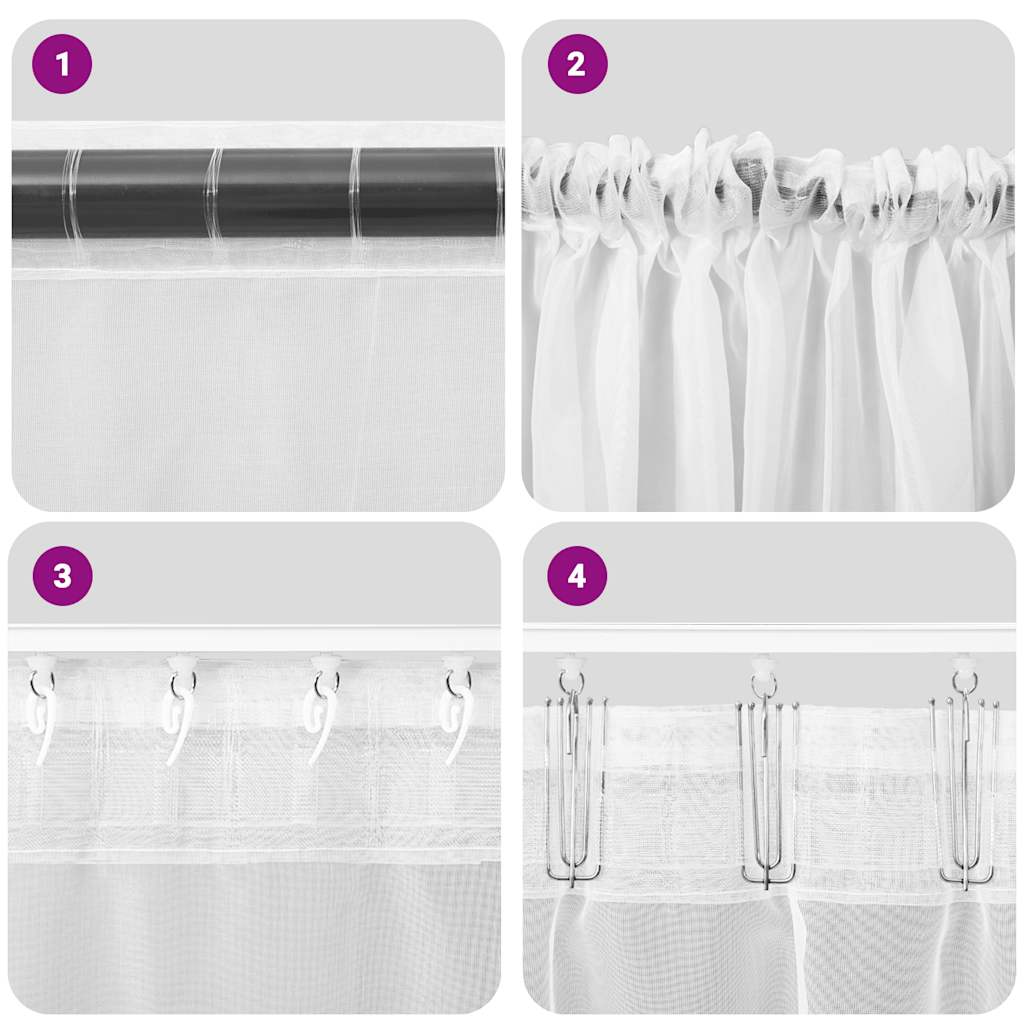 Voile Vorhänge mit Stangentaschen 2 Stk. Creme