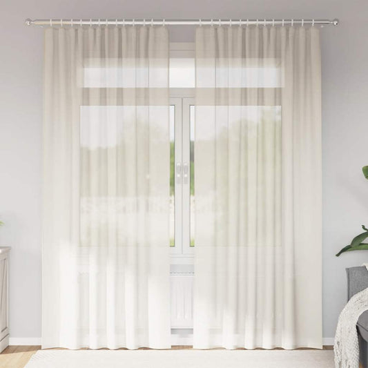 Voile Curtains with Rod Pockets 2 pcs. Cream