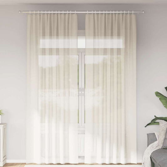 Voile Vorhänge mit Stangentaschen 2 Stk. Creme