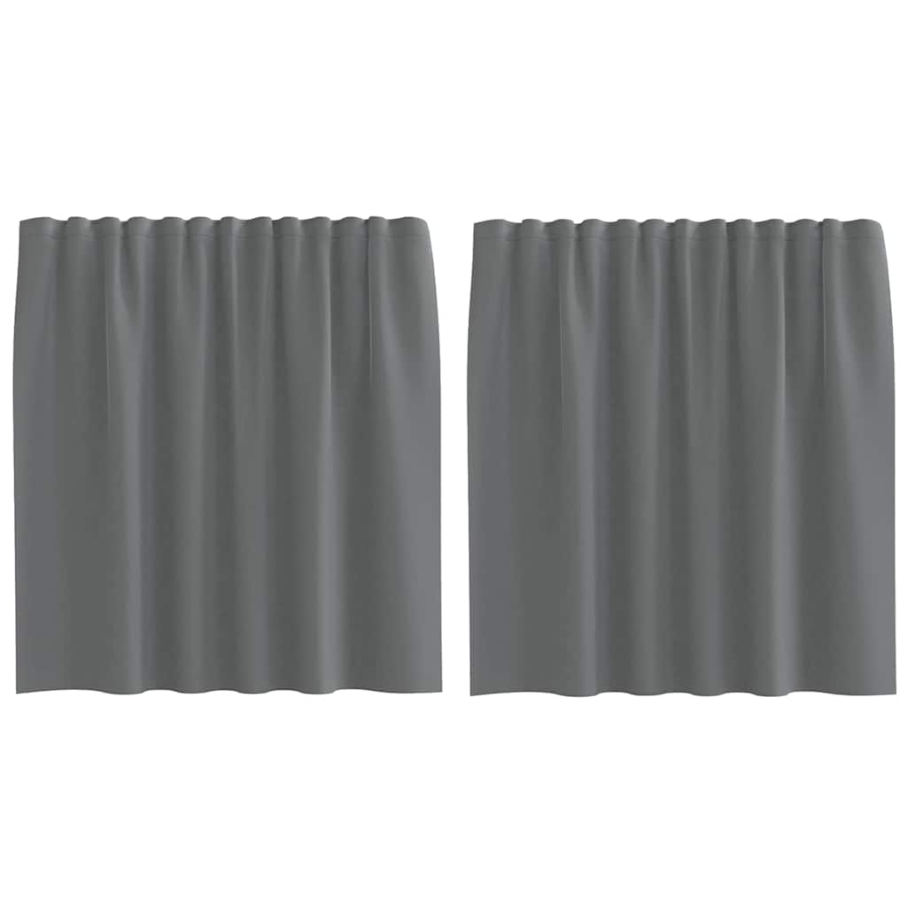 Voile Curtains with Rod Pockets, 2 Pcs, Dark Grey
