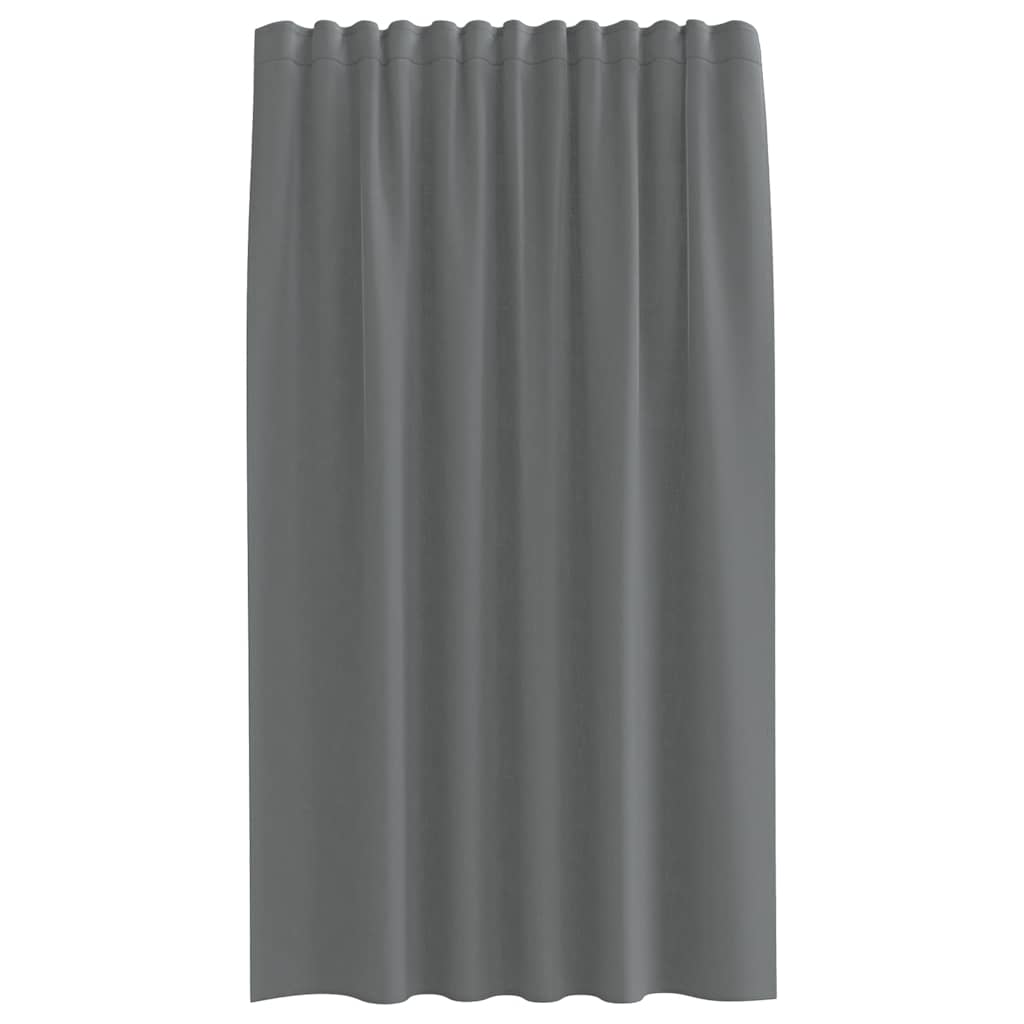Voilages à passants 2 pcs Gris foncé