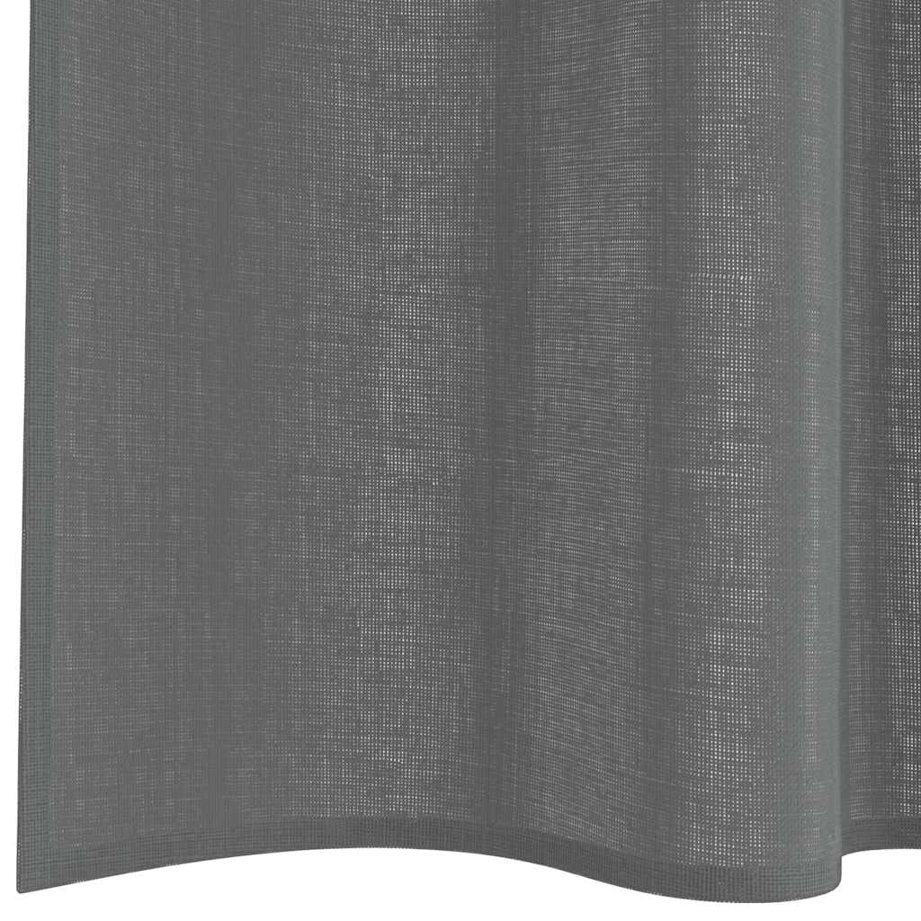 Voilages à passants 2 pcs Gris foncé