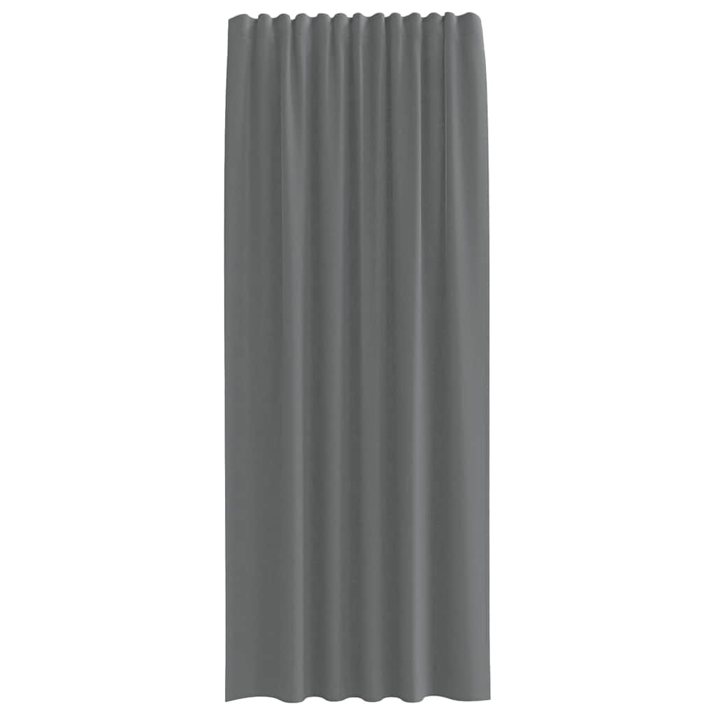 Rideaux en voile avec passe-tringle 2 p. Gris foncé