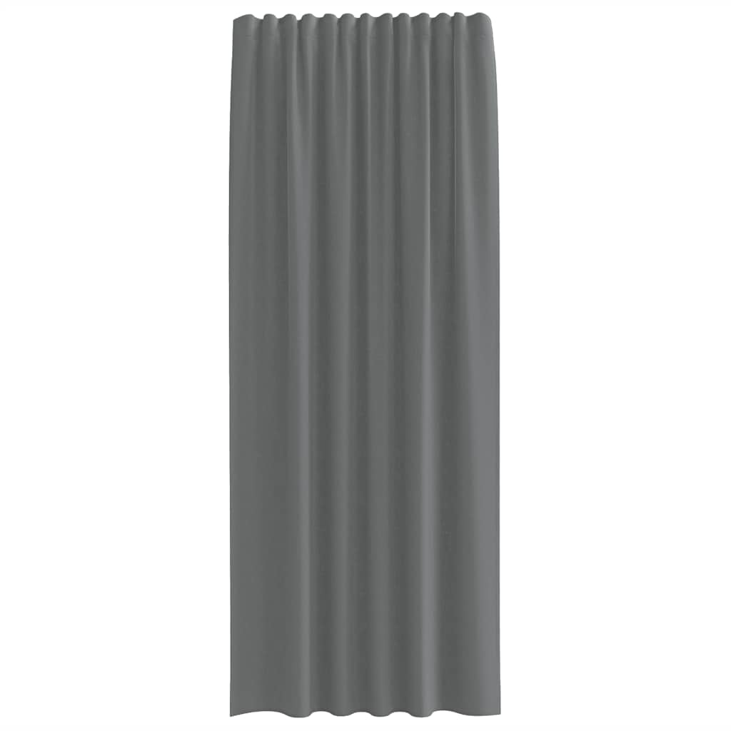 Voile Vorhänge mit Stangentaschen 2 Stk. Dunkelgrau