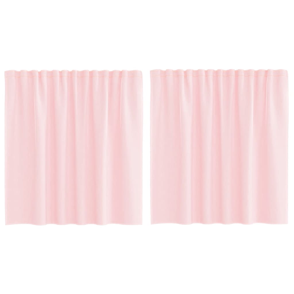 Voile Curtains with Rod Pockets 2 pcs Light Pink