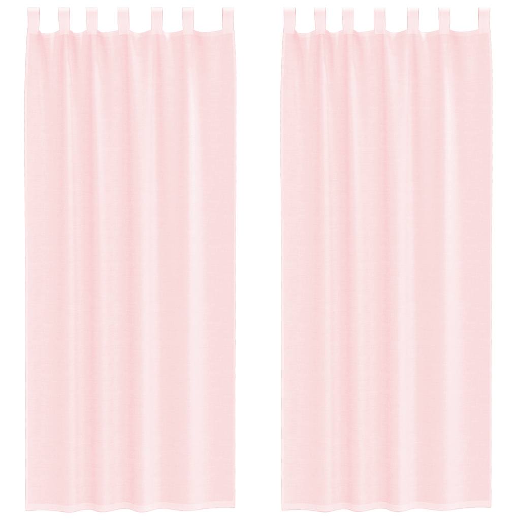 Voile Vorhänge mit Stangentaschen 2 Stk. Hellrosa