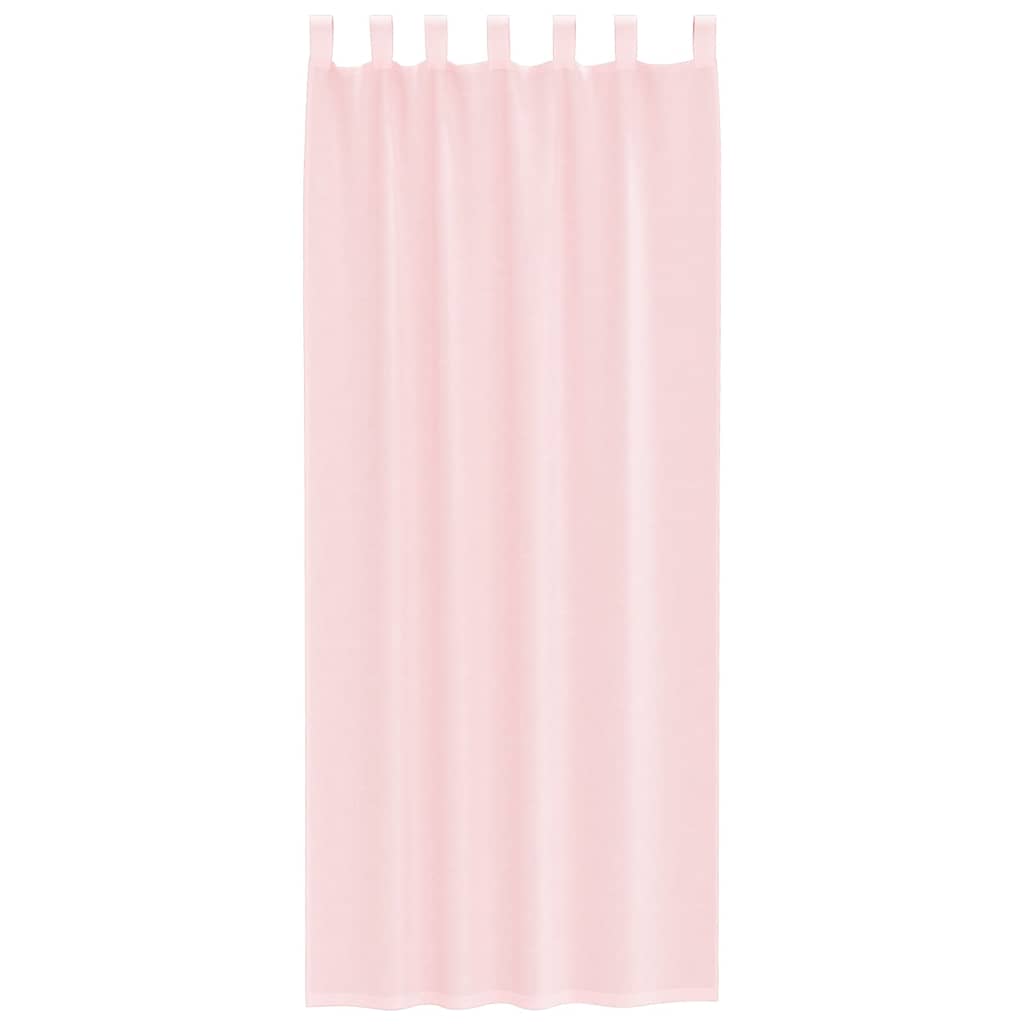 Voile Vorhänge mit Stangentaschen 2 Stk. Hellrosa