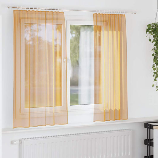 Voile Vorhänge mit Stangentaschen 2 Stk. Orange