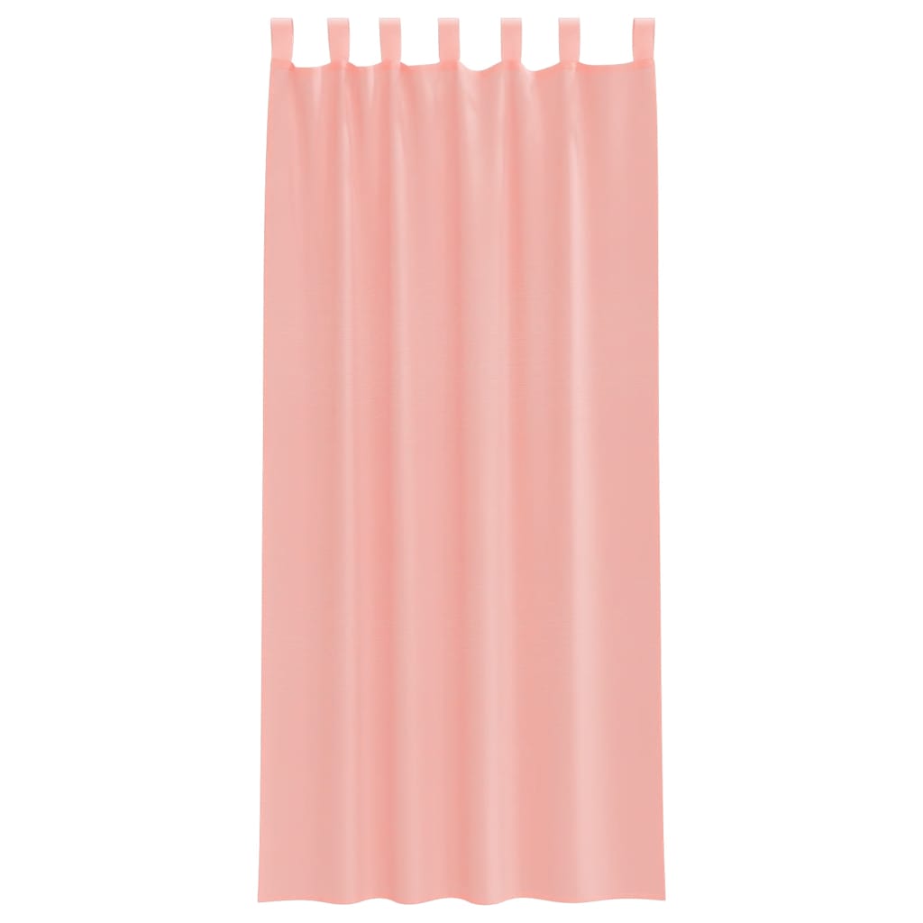 Voile Vorhänge mit Stangentaschen 2 Stk. Rosa