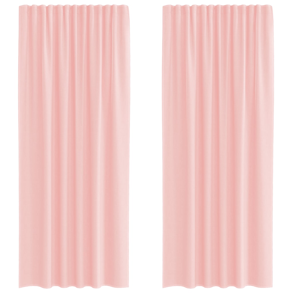 Voile Curtains with Rod Pockets 2 pcs. Pink
