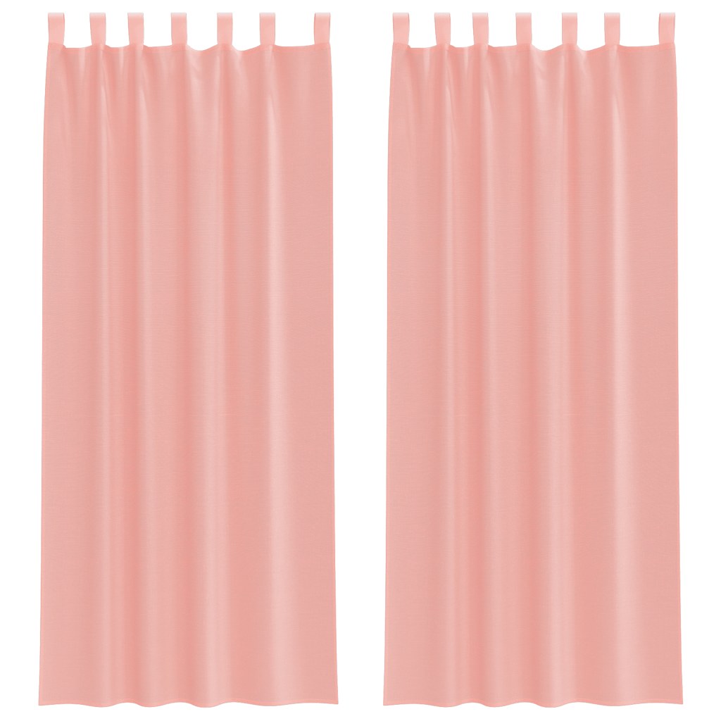 Voile Vorhänge mit Stangentaschen 2 Stk. Rosa