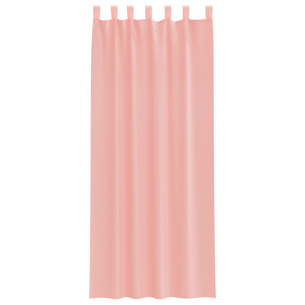 Voile Vorhänge mit Stangentaschen 2 Stk. Rosa