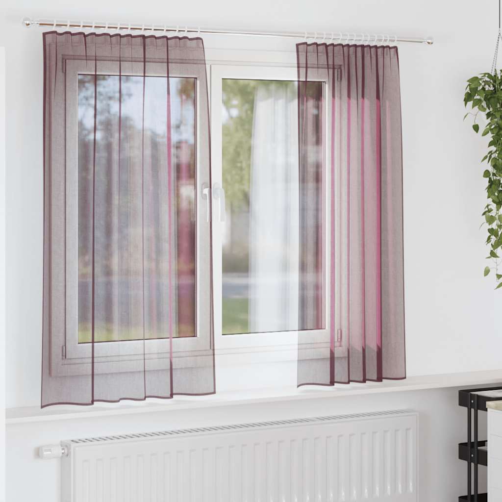 Rideaux en voile avec passe-tringle 2 p. Mauve