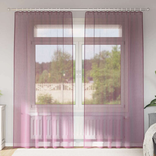 Voile Vorhänge mit Stangentaschen 2 Stk. Lila
